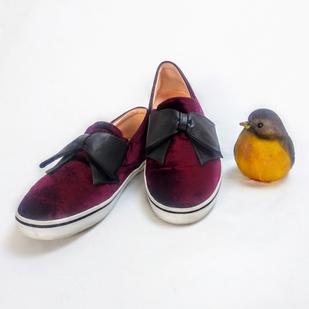 KATE SPADE RED VELVET DELISA LOAFER SNEAKER BOW